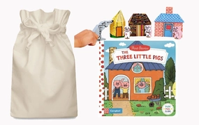 Three Little Pigs Story Sack with Wooden Characters Tennis Racket Congratulations Get