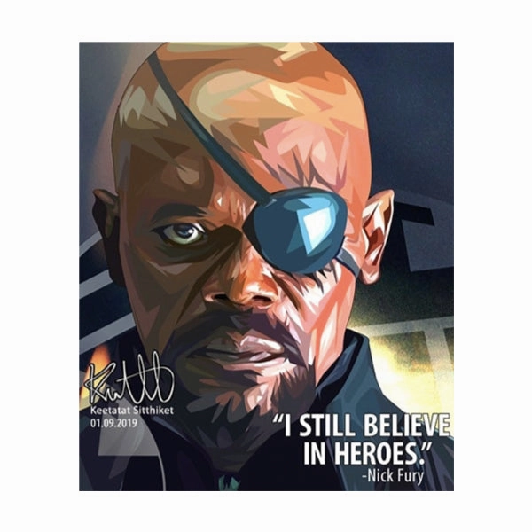 Alternate Costume Pop Art Wall Decoration Drawing (Nick Fury - I still believe in Heroes)