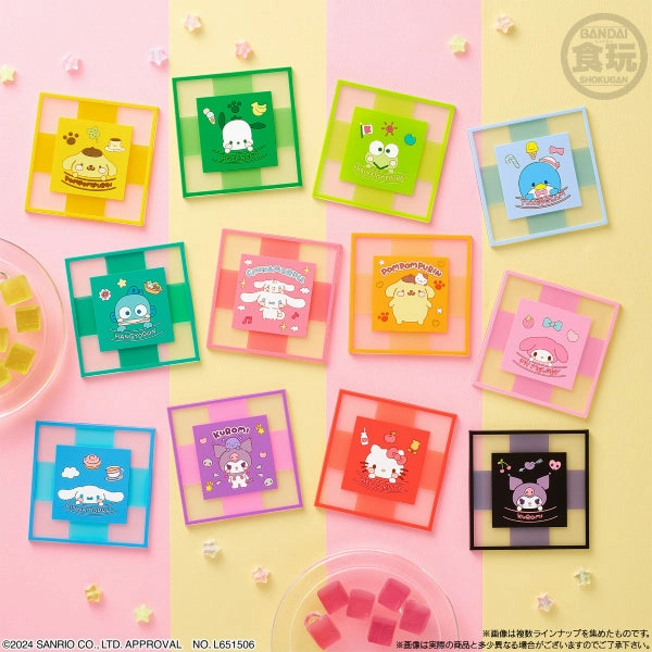 SANRIO CHARACTERS CLEAR SQUARE GUMMY & COASTER (set of 12) ???| Random Pack Opening