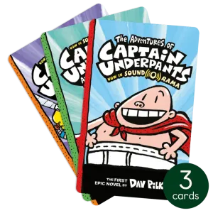 Yoto Captain Underpants Pack of 3 audio cards Galactic Rotation Water Protect